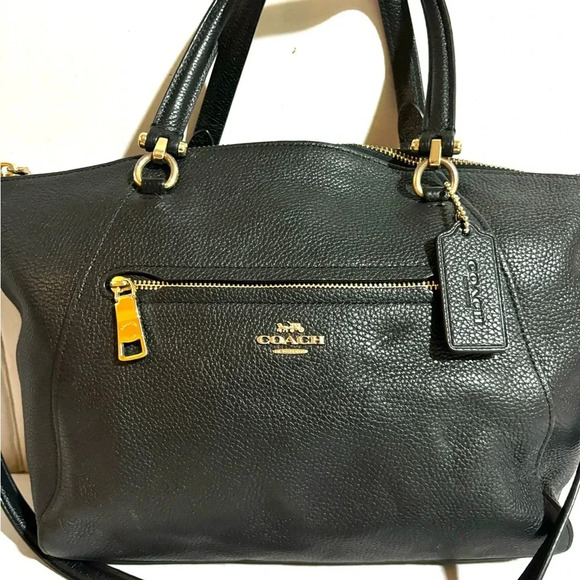 Coach black leather satchel handbag - Picture 7 of 10